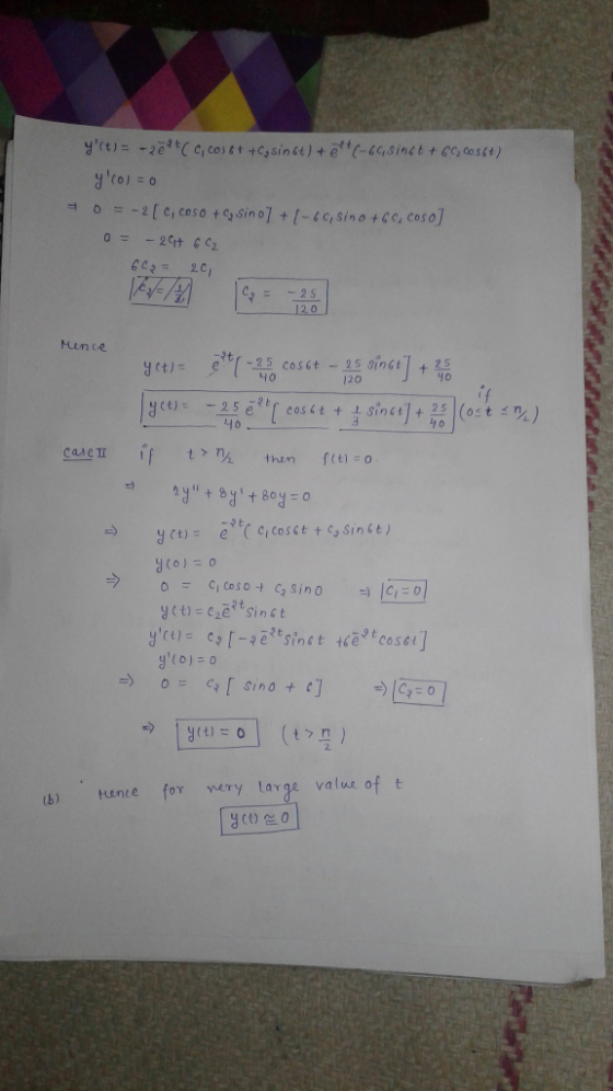 (0) 12 0 し10 2. tb) tunte for very largs valu of t