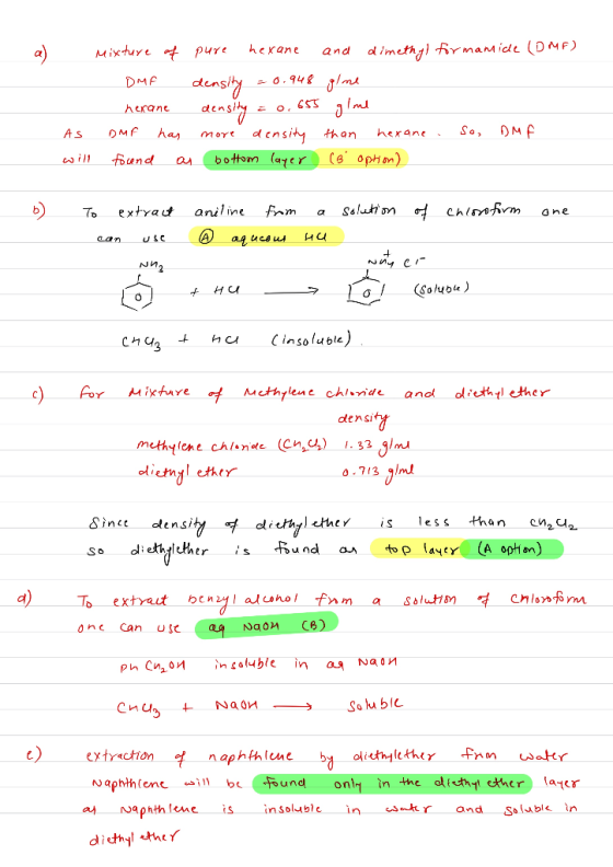 Mixture pure d imethyl rmamide (DMF) hexane and 0.948lat DMF densby o.653 Iml herane So, оме has As density than hexane more