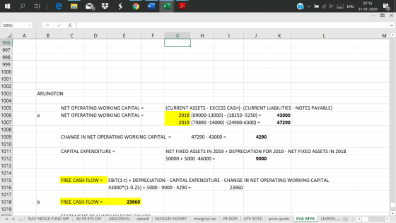 | 0 = = = = = 3 g w vel 4* 07:16 ENG 31-01-202013 G996 A B C D E F F G H H I I J K M ARLINGTON NET OPERATING WORKING CAPITAL
