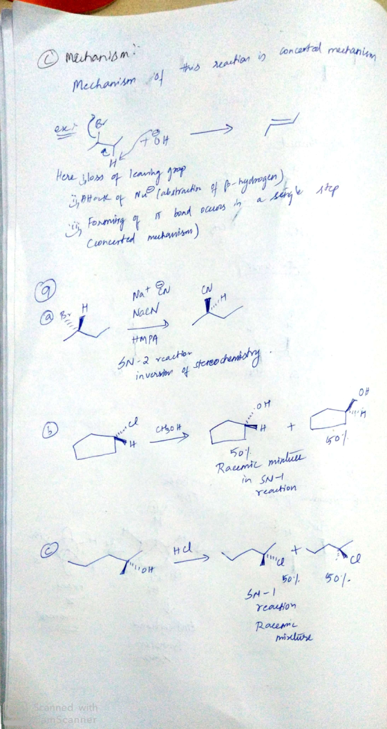 © Mechanism concertad me this reaction is of Mechanism exi 484 Here gloss of learning goog step i Hack of Nu (abstraction of