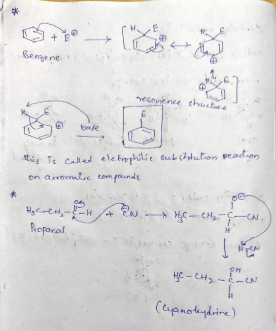 # E Benzene reconen uctuee base substitution reaction this is called eletrophilic on arromatic compounds. He cred, - & H A N