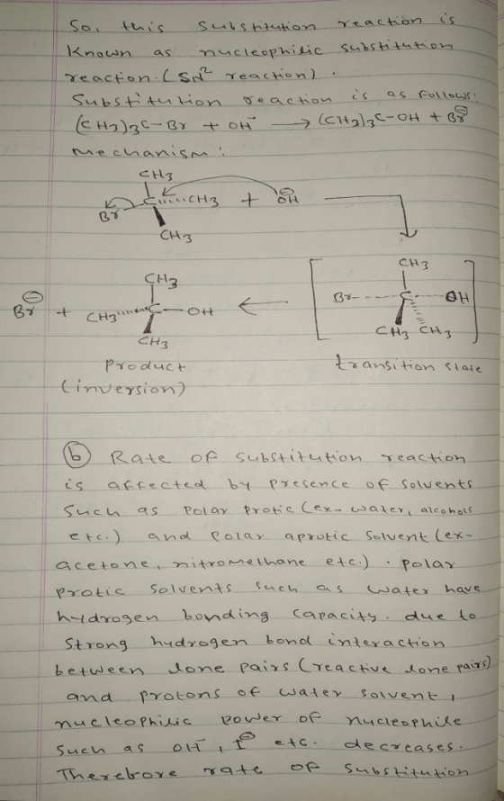So, this substitution reaction is known as nucleophilic substitution reaction (sy reaction). substtution reaction is as follo