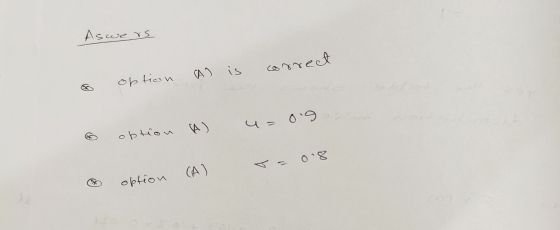 Aswers A) is correct option 0.9 A) = 니 option option