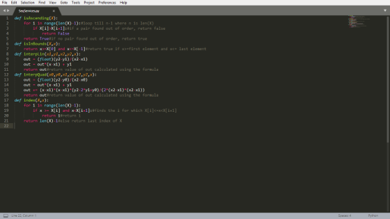 File Edit Selection Find View Goto Tools Project Preferences Help 1 def isAscending(X): range(len(X) 1):#loop till found len(