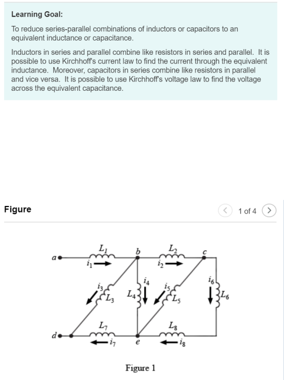 Learning Goal: To reduce series-parallel combinations of inductors or capacitors to an equivalent inductance or capacitance.
