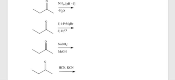 0 NH.IpH-s H,O 0 2) H:O NaBH McOH 0 HCN, KCN