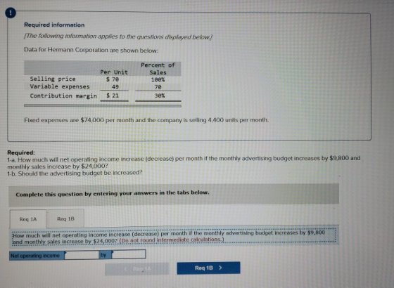 Required information The following information applies to the questions displayed below.) Data for Hermann Corporation are sh