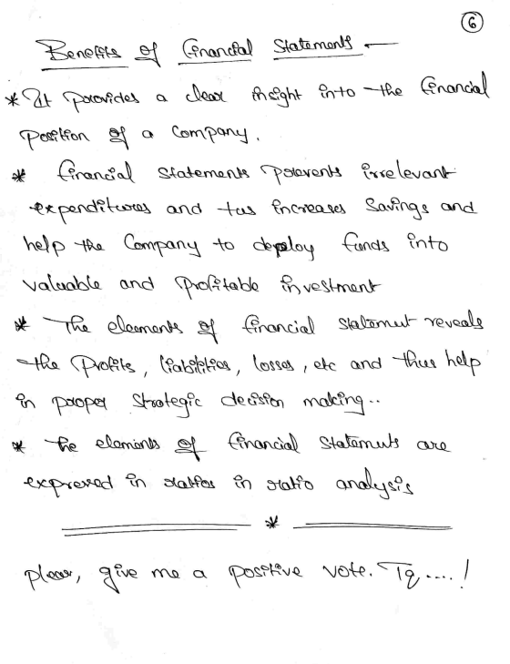 6 Benefits of nanofal Statements * It provides clear theight into the financial peration of a company, financial statements p