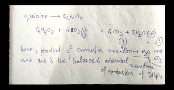quenine C6H2O, sval y GM402 + 68024 6 CO2 + 2H30 Ce) here, product of combustion reaction – H0 and and this is the balanced c