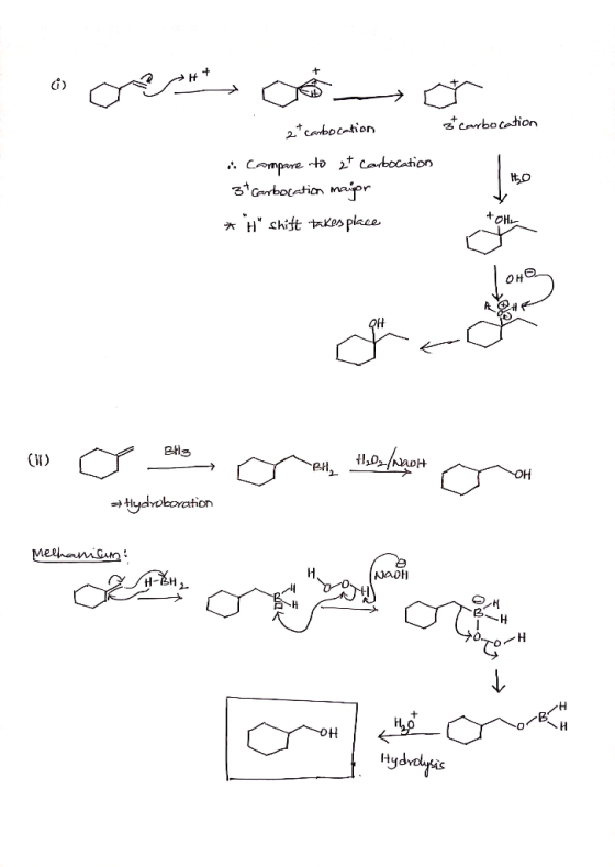 o **, como et carbocation 2t carbocation . Compare to at Carbocation 34 Carbocation mayor * H Shift takes place HO Bhis o co