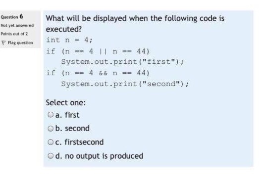 Question 5 What is the order of operations for the