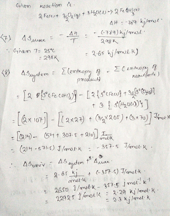 GNen reacton Fe AH 9kemu 799)k/ma a Fet 3,03t 3 0e AH GNn 7 25e : 298K 2-65 kj/mul k) Centap Keoutot) 4Sydemlenopy prualuut t