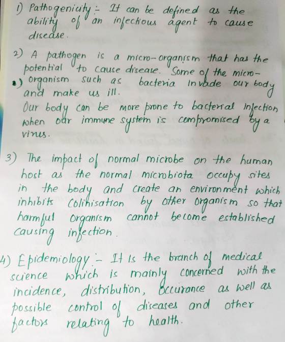 D Pathogenicity : It can be defined as the ability of an infections agent to cause disease. 2) A pathogen is a micro-organism