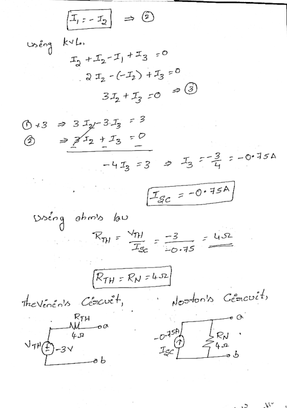 using kulas I + Iz I, + I3 =0 .2 12-6-I>) + 5z =0 3.1, +Iz -o > ☺ 0+3 = 3 17/-3. I3 = 3 6 252 + Iz = 0 ..-413 -3 → Iz = -0.75