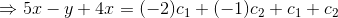 5.6 - +4.x = (-2)c1 + (-1) c2 + 1 + Cm
