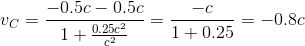 -0.50 - 0.50 -C Vc = 1 + 0.250. 2 1 +0.25 = -0.8c