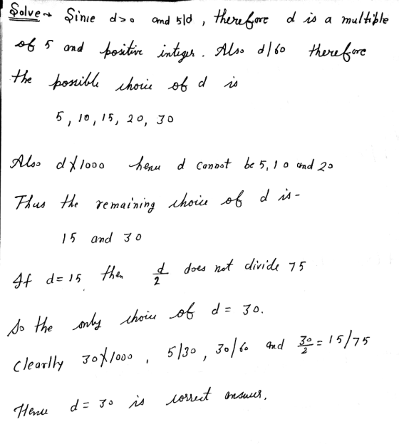 are d is a multéle 5 , 1o, 15, 2°, 30 ainig 5 and 30 7 5