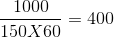 1000 150.X60 = 400