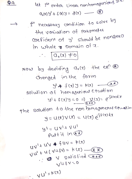 e non homogenious Bit. gst necessary con let 1st order linear nonhomogeni 2.6) Y+fⓇ9 = (a) — * necessary condition to solve