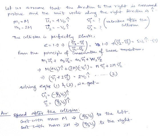 unit vector along (vetecibe lot the Collision 4 let us su that the direction to the right is assumed positive and the the rig