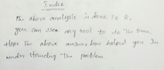 Indez The above analysis is done in Ru you can use any tool to do the same Hope to above answer has helped you in under stand