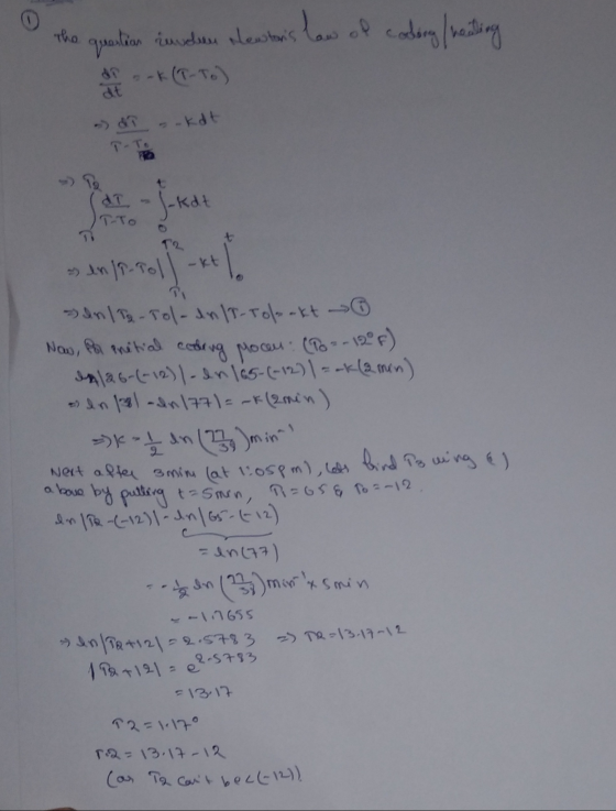 the quantian invelen lewtons law of codorg/weiling de *(-T.) dt s & sokat dT IT-To J-kat + -kt » en 19-roll > Inlig - Tol-an