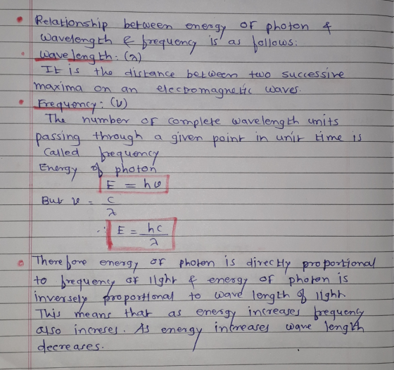 Relationship betweem wavelemgth equm Wave leng th (a) TE IS tho dirtance betoeem two succesSIve maxima on Of photen t emengy