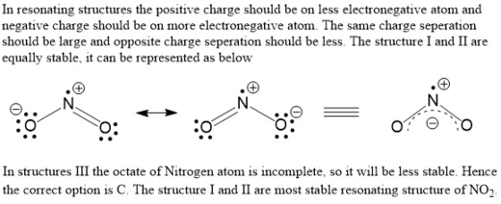In resonating structures the positive charge should be on less electronegative atom and negative charge should be on more ele