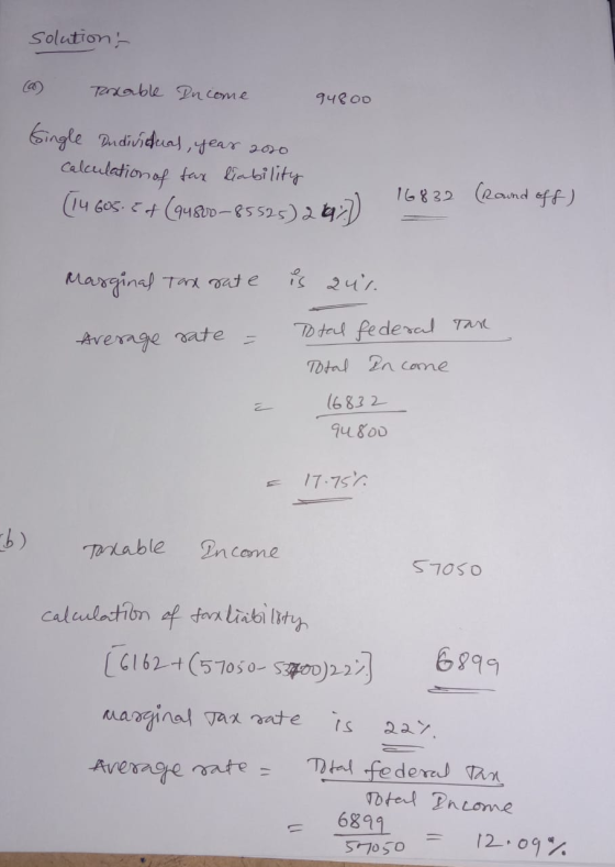 solution- Trable Income 94800 Single Pudividual, year 2010 calculation of fax liability (14 605.5+ (qu&uo_85525) 249 )) 16832