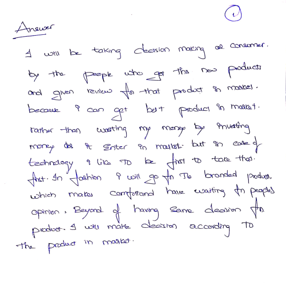 Anewer CON 4 will be taking decision making of consumer by the people who got the new poducts and given review for that produ
