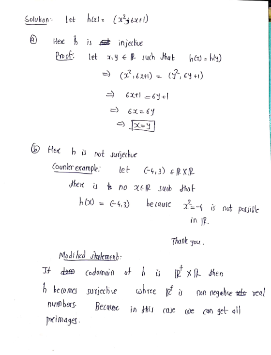 Soluhon Here is injecbue h)hly) PD of let a.y such Jhat (,641)t, cye) 6xtl6 61 6 Hec h is not suijechve Counkr example C-4,3)