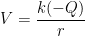 V=\frac{k(-Q)}{r}