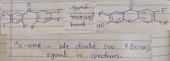 o - DAF - -E Kota heat - 13 C-NMR :- We should see 7 (Seven). signals in spectrum.