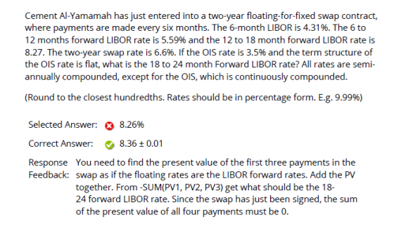 Cement Al-Yamamah has just entered into a two-year floating-for-fixed swap contract, where payments are made every six months
