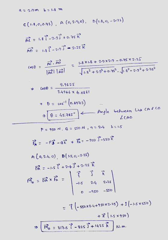 a = 2.9m b=1,8 m C(1,2,0,0.75), A (0,2-9,0), 2(1.8, 9, - 2-25) AC Aă = 1.87 -2.93 +0.75R An= 1.8? - 2.97 - 2.25 k 0.75x2.25 A