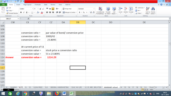 BOND - Microsoft Excel (Product Activation Failed) Add-Ins View - 2x Dr General Wrap Text Merge & Center - REDERE Σ AutoSum :