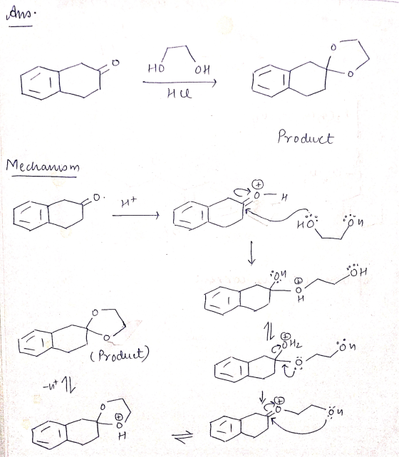Ans. HD OH HU Product Mechanism 0. H И+ HO jön . OM COH DOI ܠܢ сди, (Product) con -ut 11 би BOI