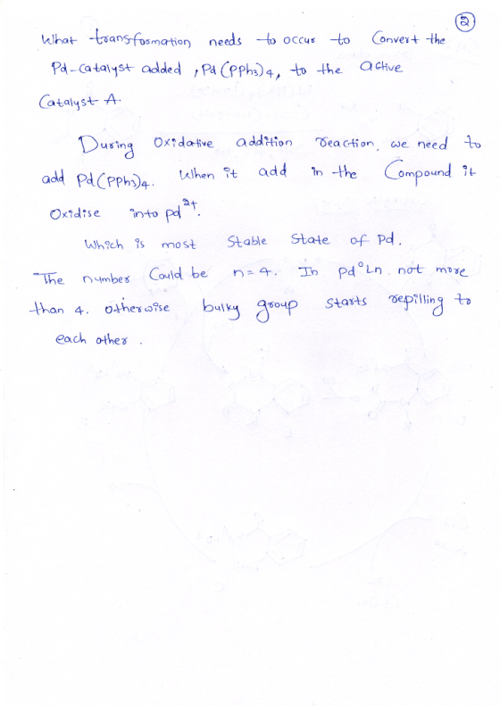 What transformation needs to occur to Pd-catalyst added , Pd (PPh3) 4, to the Catalyst A Convert the active oxidative additio