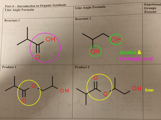 Part 4 - Introduction to Organic Synthesis Line Angle Formula Line Angle Formula Function Groups Present Reactant 1 Reactant