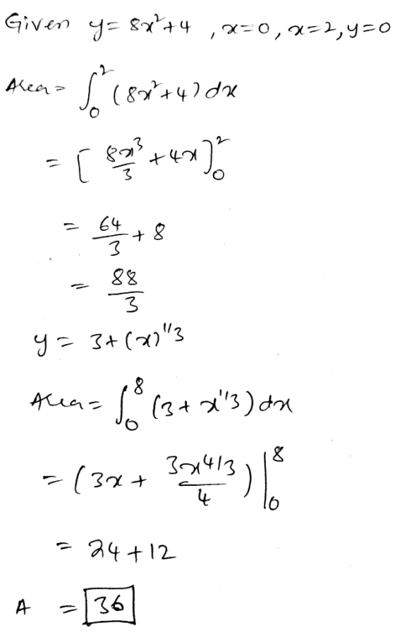 Given y=8x²+4 x=0,272,9=0 Alena firaylox 2 ilanteess? t 8 64 3 88 3 y = 3+(302 2} Alea= $% (3+23) dre Boats a les (3x + 39