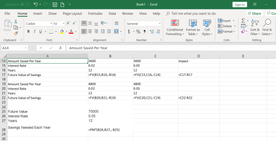 Book1 - Excel AutoSave ff Sign in E Share O Tell me what you want to do View File Review Help Home Insert Draw Page Layout Fo