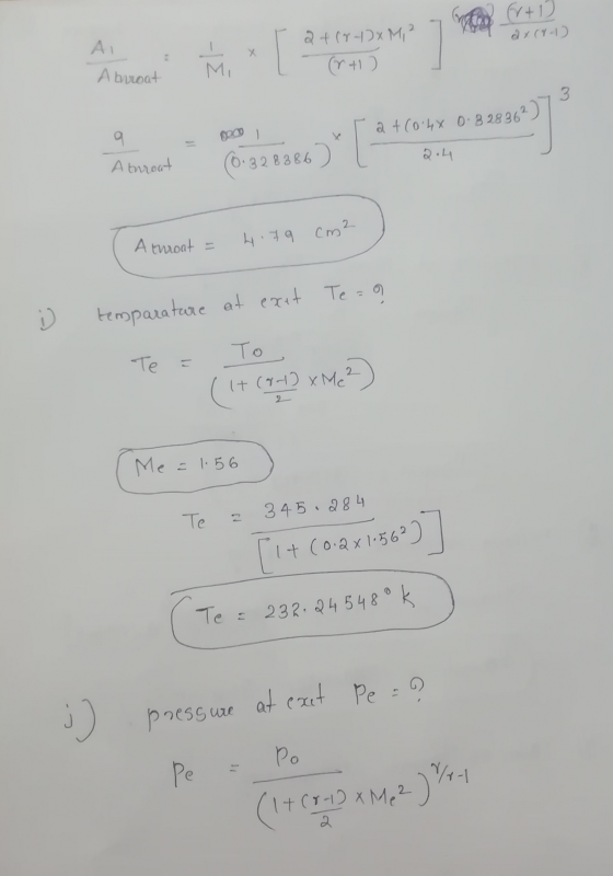 fr+D ax(4-1) AL 311 2+(2-x Mi? (r+ ) Abiroat Mi 3 a + ColX 0.82836 9 Athroat (6-328386) A throat = 4.79 cm2 j temparature at