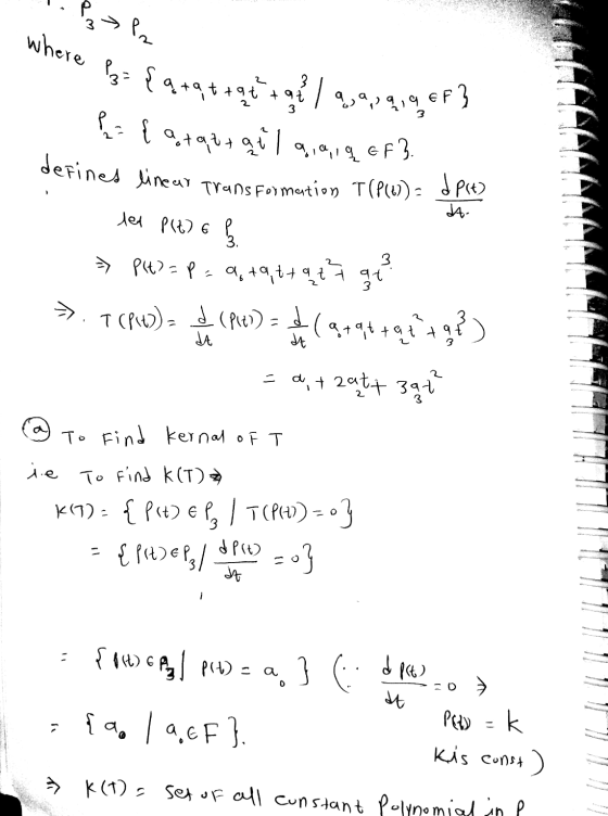 1. - where Pg={at Por {9+9+ + + + g / 2,939,9 6P 3 P= { 9.49,qil 9,9,196F3. defined linear Transformation TCP()) = d pats lex