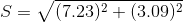 S = V/(7.23)2 + (3,09)2