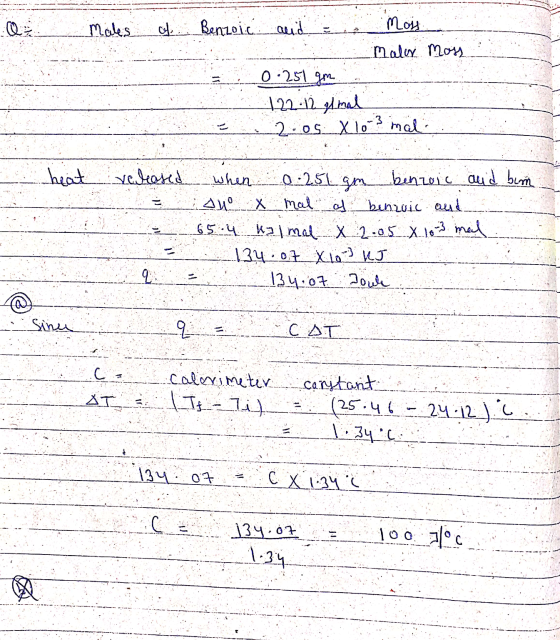 a males of Benzoic mos and maly mos 0.251 gm . 122-12 gt mal 2.05 X 1o? mali. Jeased - when 0.251 gm benzoic and bum suo x ma