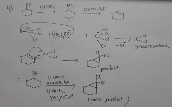 BR 1) SOBR2 2) Noot, H₂O FREM (9,682 că a d taa Drehoro carbone catene - cl prodhet 1) SOBRZ 2) NaOH, H₂O 3) CHCl3, (CH3), co