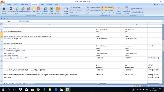Book2 - Microsoft Excel - X Home Insert Page Layout Formulas Data Review View 2 e Define Name Calculate Now Insert Function A
