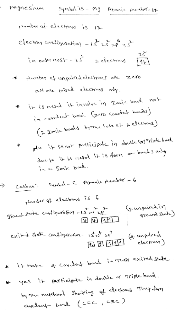- Magnesium Symbol is - Mg Atanic alennabor- 12 Humber of electrons is 12 electron configuration -15 25 2p 35 in outer most-3