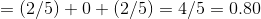 (2/5) + 0 + (2/5)-4/5-0.80