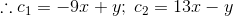 ..C1 -9.r + y; C2 13.0 Y